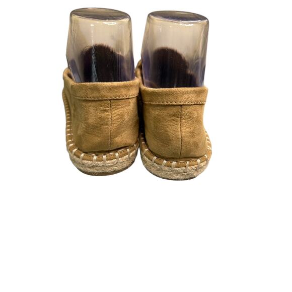 Zara Beige Suede Espadrille Flat Loafers Gold Buckle Details 38 / 7.5 - Picture 5 of 9